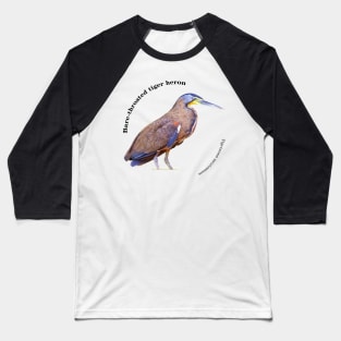 Bare-throated tiger heron tropical bird pin Baseball T-Shirt